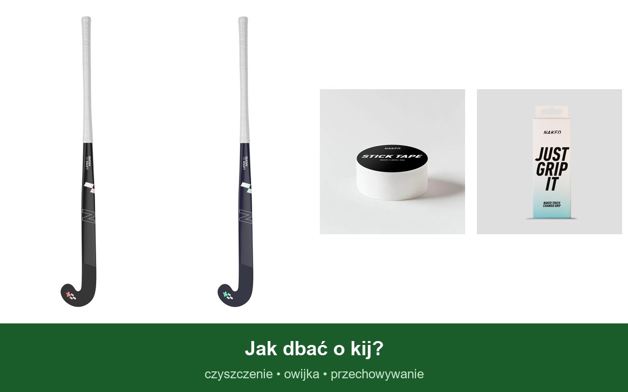 Field hockey stick care: NKD Supreme and Zeme sticks, stick tape and a chamois grip