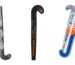 Trzy kije halowe: TK P4 LB Indoor, Gryphon Tour DII Indoor i Grays JB6GXi Jumbow Indoor