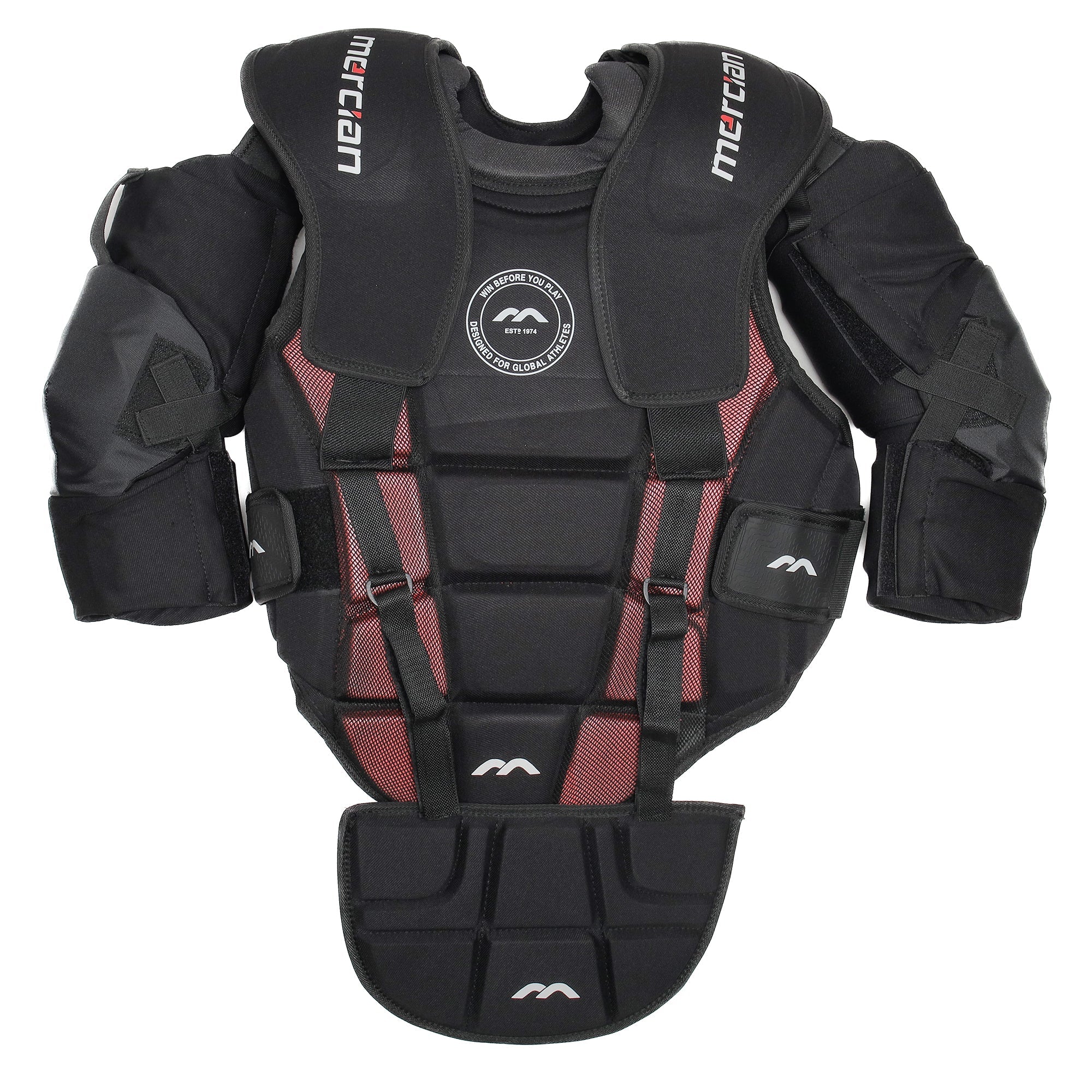 Mercian Evolution Pro Body Armour - Elite Goalkeeper Protection Black/Red — l Mercian Evolution Pro Body Armour - Elite Goalkeeper Protection Black/Red — l