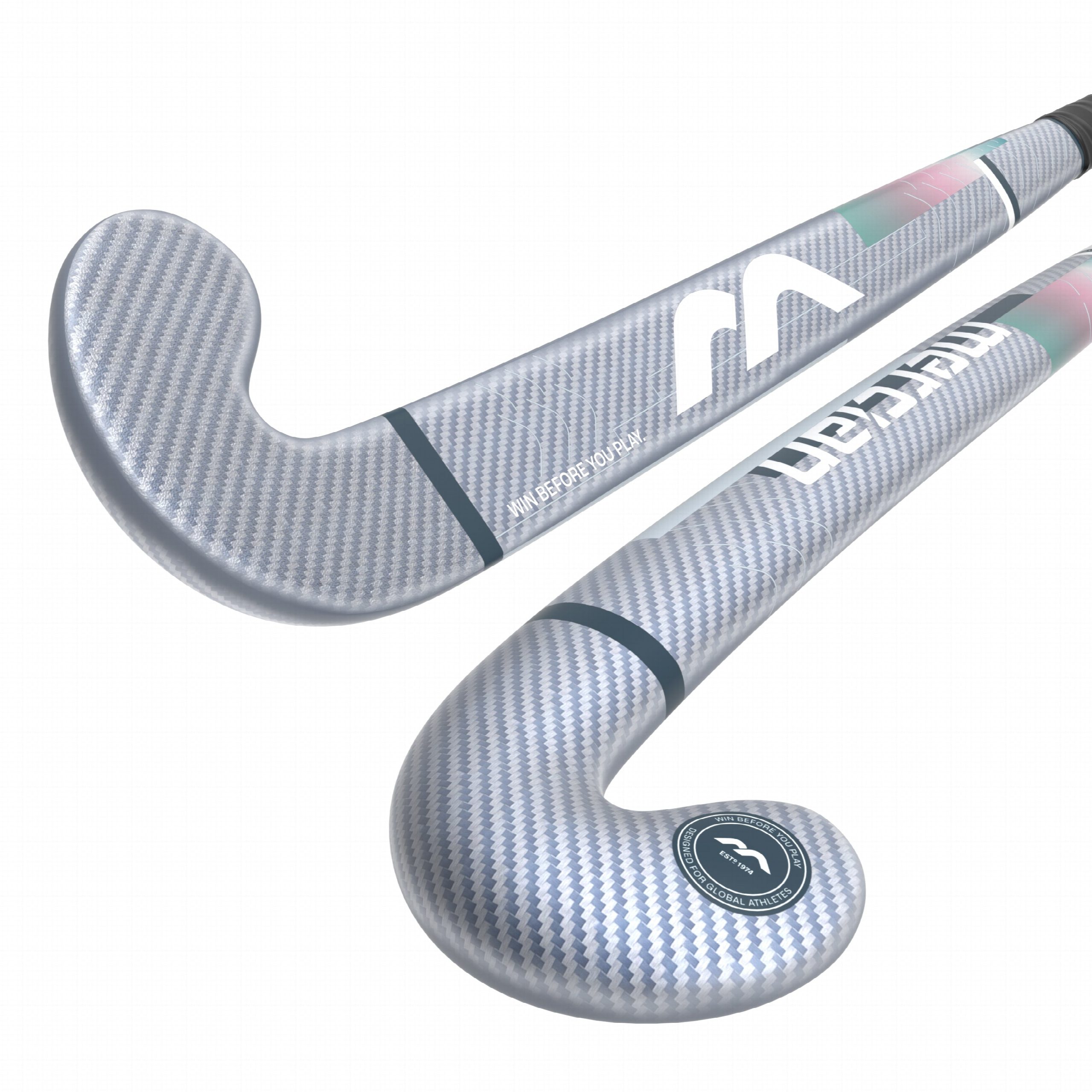 Mercian Evolution CKF55 Pro Bend Hockey Stick - Advanced Composite Stick — 36-5 silver-carbon-grey Mercian Evolution CKF55 Pro Bend Hockey Stick - Advanced Composite Stick — 36-5 silver-carbon-grey