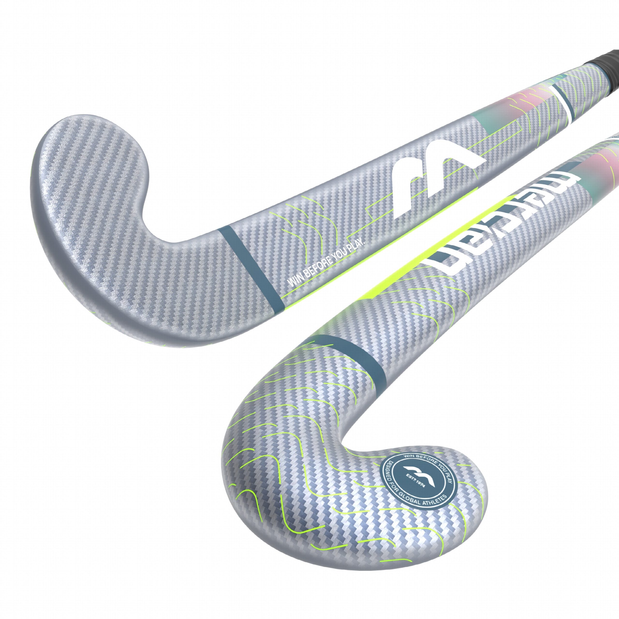 Mercian Evolution CKF85 Pro Bend Hockey Stick - Advanced Composite Stick — 36-5 silver-carbon-lime Mercian Evolution CKF85 Pro Bend Hockey Stick - Advanced Composite Stick — 36-5 silver-carbon-lime