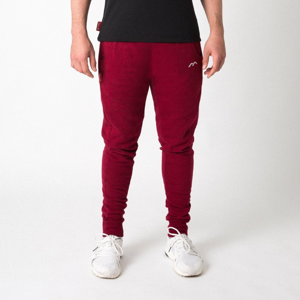 Mercian Slim Fit Cotton Sweatpants — maroon l